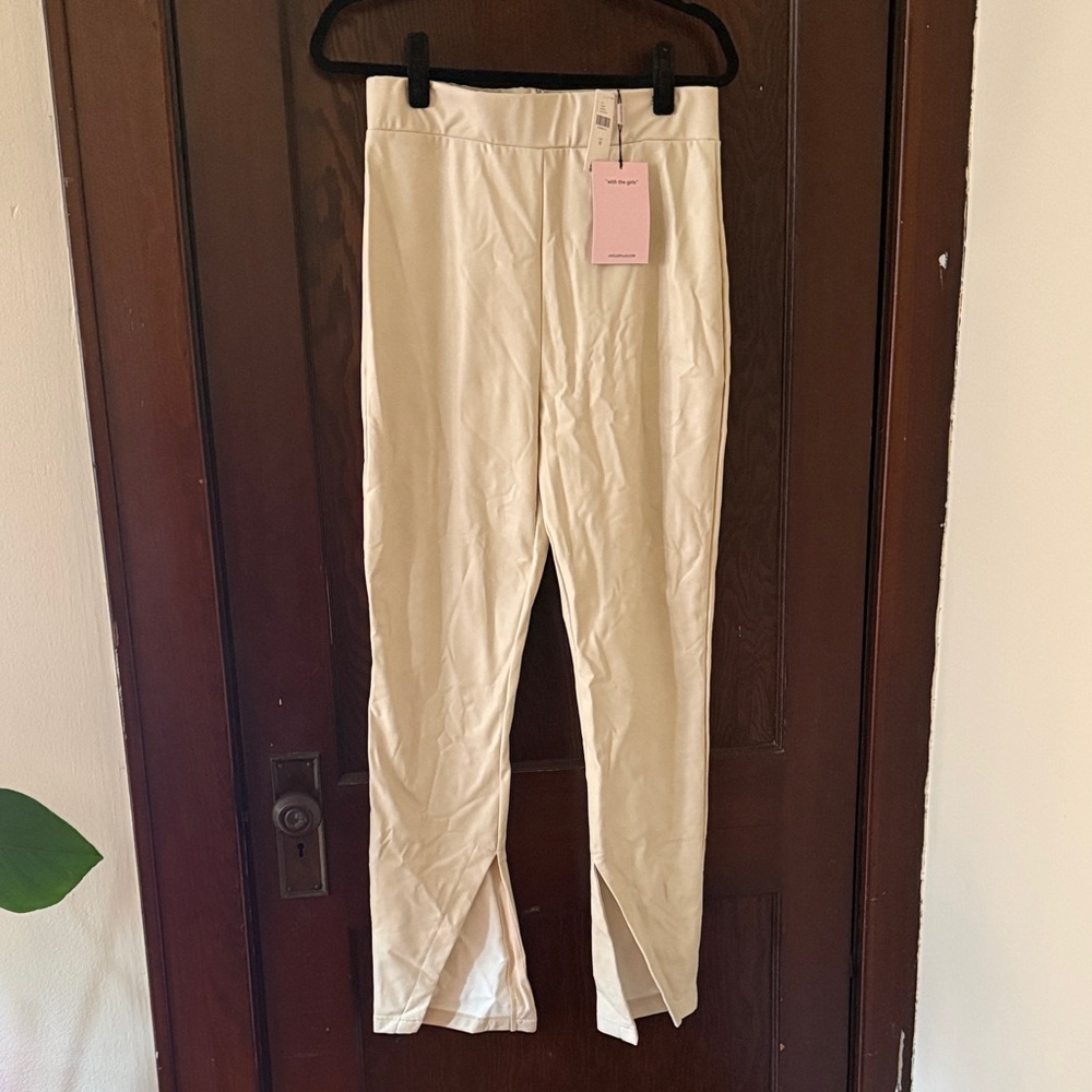 NWT Avec Les Filles Cream Dress Pants
